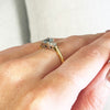Pre Owned 18ct Yellow Gold Aquamarine and Diamond Trilogy Ring