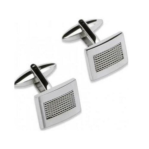 Unique Stainless Steel Textured Cufflinks QC-103 | H&H Family Jewellers