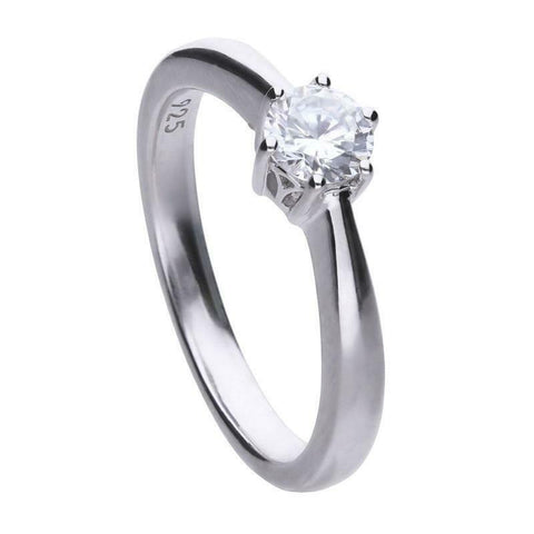 Diamonfire Sterling Silver 0.50ct Cubic Zirconia Solitaire Ring R3618
