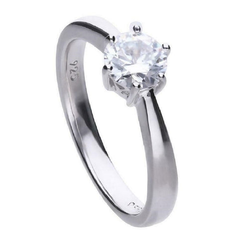 Diamonfire Sterling Silver 1.0ct Cubic Zirconia Solitaire Ring R3620