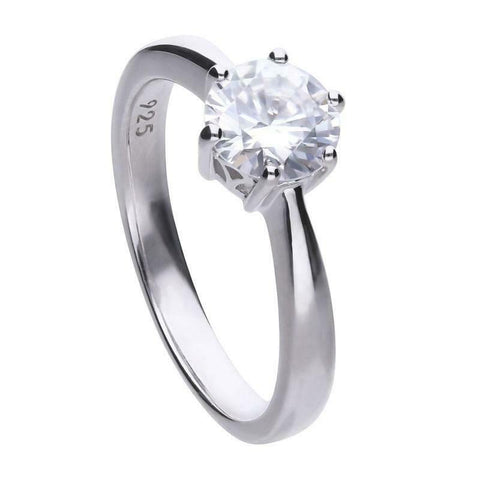 Diamonfire Sterling Silver 1.50ct Cubic Zirconia Solitaire Ring R3621