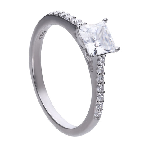 Diamonfire Sterling Silver Princess Cut Zirconia Dress Ring R3748 