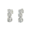Sterling Silver Ladies Cubic Zirconia Triple Drop Stud Earrings | H&H