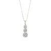 Sterling Silver Ladies Cubic Zirconia Triple Drop Pendant and Chain