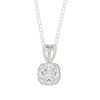 Sterling Silver Cubic Zirconia Square Pendant & Chain