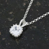 Sterling Silver Cubic Zirconia Square Pendant & Chain