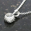 Sterling Silver Cubic Zirconia Square Pendant & Chain