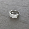 Ladies Sterling Silver Cubic Zirconia Pave Set Ring Size Q