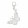 Sterling Silver Cubic Zirconia Ladies Butterfly Clip on Charm