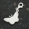 Sterling Silver Cubic Zirconia Ladies Butterfly Clip on Charm