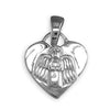 Sterling Silver Ladies Guardian Angel Heart Pendant and Chain