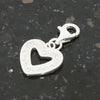 Sterling Silver Cubic Zirconia Set Ladies Heart Clip on Charm