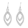 Sterling Silver Double Marquise Design Drop Earrings