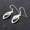 Sterling Silver Double Marquise Design Drop Earrings
