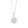 Sterling Silver Cubic Zirconia Halo Pendant & Chain