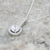 Sterling Silver Cubic Zirconia Halo Pendant & Chain