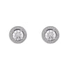 Sterling Silver Cubic Zirconia Halo Ladies Stud Earrings