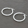Ladies Sterling Silver Plain Hoop Earrings