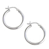 Ladies Sterling Silver Plain Hoop Earrings