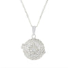 Sterling Silver CZ Star Pattern Ladies Locket and Chain R8665-C