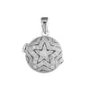 Sterling Silver CZ Star Pattern Ladies Locket and Chain R8665-C