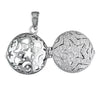 Sterling Silver CZ Star Pattern Ladies Locket and Chain R8665-C