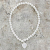 Sterling Silver Elasticated Bead Bracelet with Heart Charm