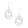 Sterling Silver Diamond Cut Multi Ring Spiral Ladies Drop Earrings