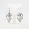 Sterling Silver Diamond Cut Multi Ring Spiral Ladies Drop Earrings