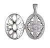 Sterling Silver CZ Vintage Flower Design Locket and Chain