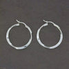 Sterling Silver Twist Hoop Ladies Earrings