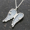 Sterling Silver Angel Wing Ladies Locket Pendant & Chain