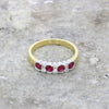 9ct Yellow Gold 0.18cts Diamond & Ruby Half Eternity Ring | H&H