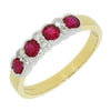 9ct Yellow Gold 0.18cts Diamond & Ruby Half Eternity Ring | H&H
