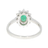 18ct White Gold 0.71ct Emerald & 0.26 Diamond Cluster Ring RA730 | H&H