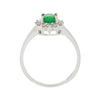 18ct White Gold 0.71ct Emerald & 0.26 Diamond Cluster Ring RA730 | H&H