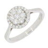 18ct White Gold 0.50ct Halo Cluster Diamond Ring