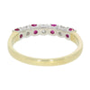 9ct Yellow Gold 0.21ct Diamond & Ruby Half Eternity Ring | H&H