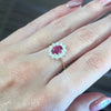 18ct Yellow Gold Oval 1.10ct Ruby and 0.55ct Diamond Cluster Ring