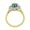 18ct Yellow Gold 1.50ct Emerald & 0.54 Diamond Cluster Ring