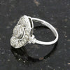 9ct White Gold Diamond Ring in a Vintage Boat Design