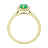 18ct Yellow Gold Pear Shape Emerald and Diamond Cluster Ring | H&H