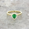 18ct Yellow Gold Pear Shape Emerald and Diamond Cluster Ring | H&H