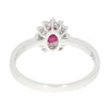 Platinum Oval Ruby and 0.20cts of Natural Diamonds Cluster Ring RC968