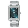 Lorus Blue Rectangular Dial Stainless Steel Bracelet Mens Watch RH935RX9