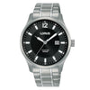 Lorus Black Dial Titanium Bracelet Mens Watch RH995QX9
