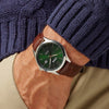 Lorus Green Dial Brown Leather Strap Mens Watch RH995RX9