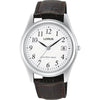Lorus Easy Reader Brown Leather Strap Mens Watch RS965BX9