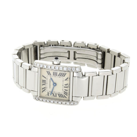 Pre Owned Cartier Tank Francaise Steel Ladies Watch Diamond Set W51008Q3 Papers RW0519 (2016)