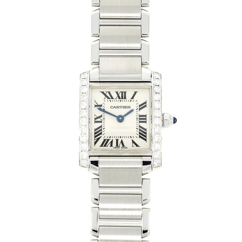 Cartier Tank Francaise Steel Diamond Watch W51008Q3 Papers (2016)